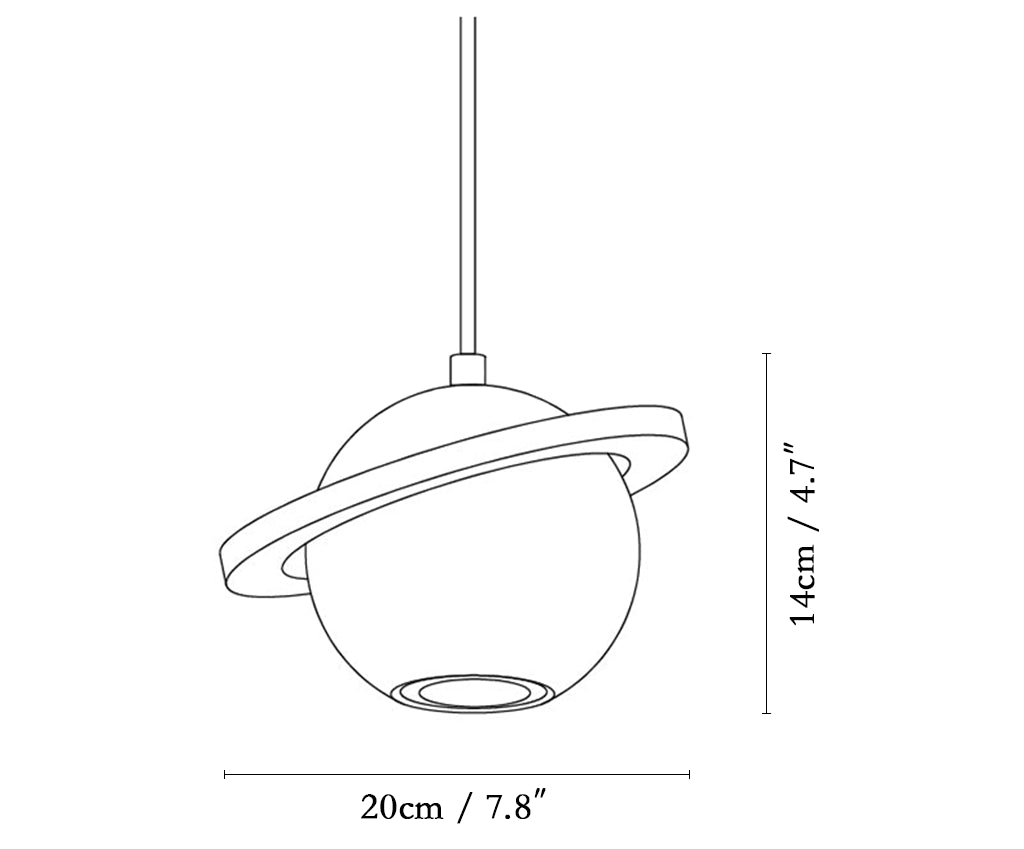 Travertine Planet Pendant Light