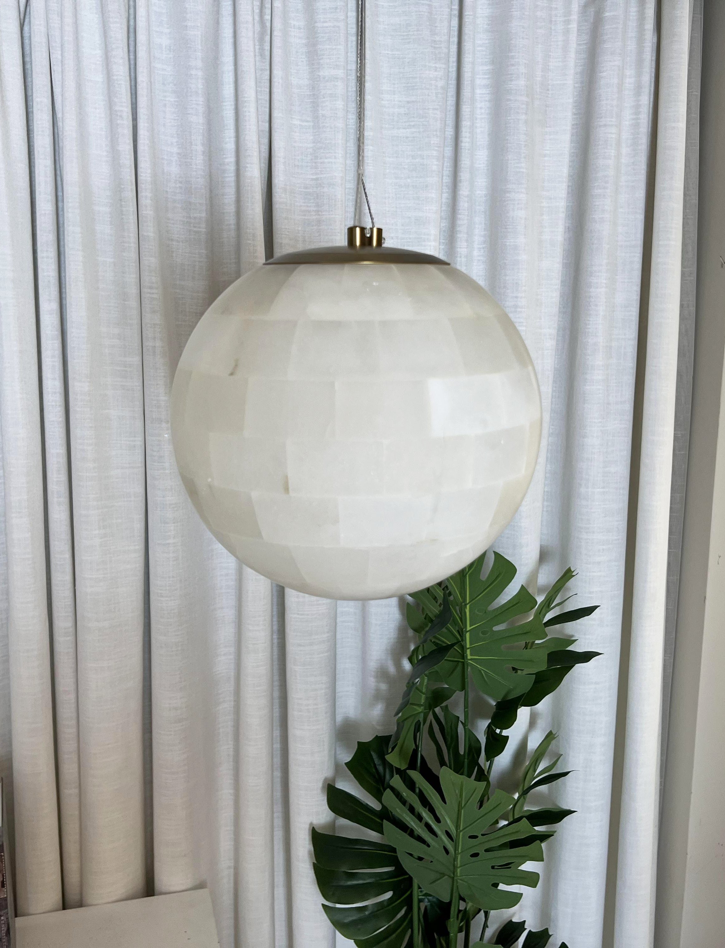 Alabaster Ball Pendant Light